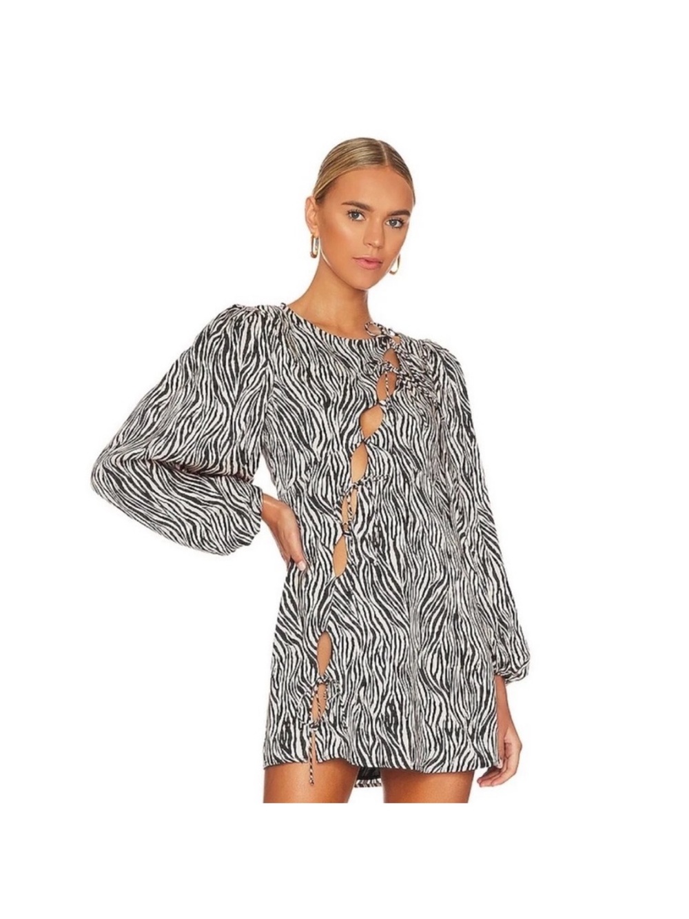 For Love & Lemons Black and White Zebra Mini Dress